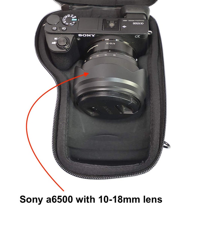 GoScope حافظة GOSCOPE ALPHA GO - حافظة صلبة مدمجة متوافقة مع كاميرات SONY ALPHA a5100، a6000، a6100، a6300، a6400، a6500، a6600، a7c، ZV-E10، جسم الكاميرا مع أحجام العدسات 10mm-105mm [تناسب الكاميرا والعدسة] - Image 5